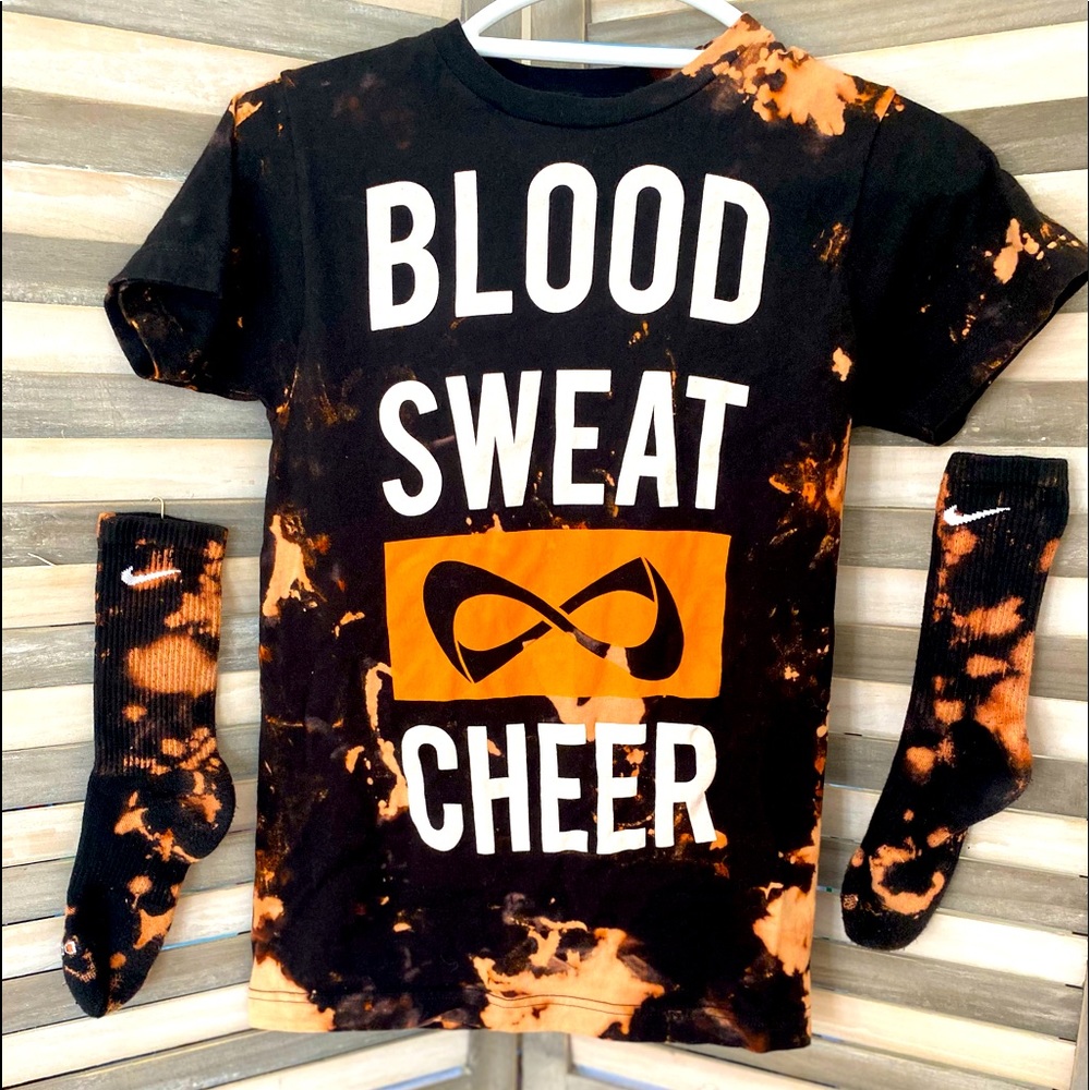 Nfinity tshirt top and reverse tie dye socks.